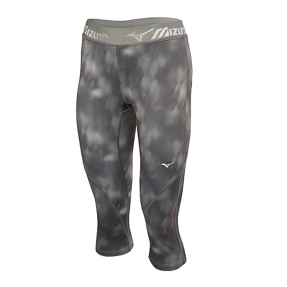 Mizuno Impulse 3/4 Print Női Leggings Szürke ZMW236071